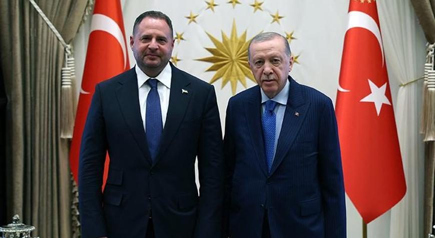 Cumhurbaşkanı Erdoğan, Ukrayna Devlet Başkanlığı Ofisi Başkanı Yermak'ı kabul etti