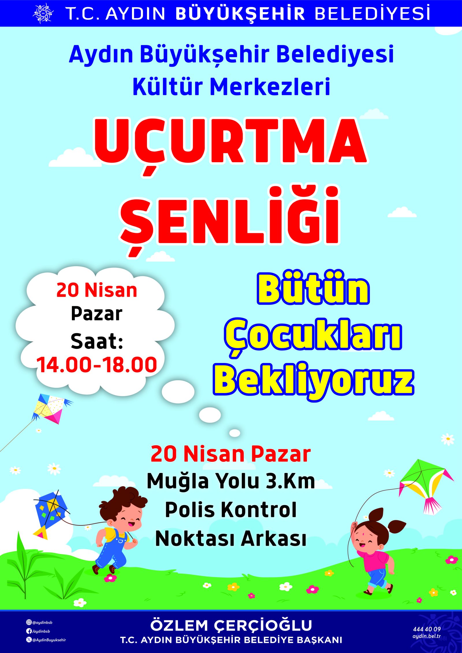 BAŞKAN ÇERÇİOĞLU TÜM ÇOCUKLARI UÇURTMA ŞENLİĞİNE DAVET ETTİ