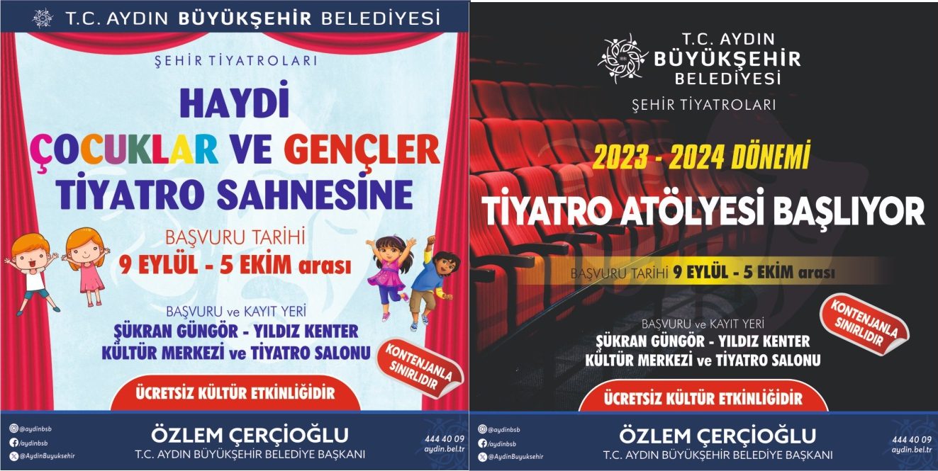AYDIN BÜYÜKŞEHİR BELEDİYESİ TİYATRO ATÖLYESİ BU SENE DE KAPILARINI AÇIYOR