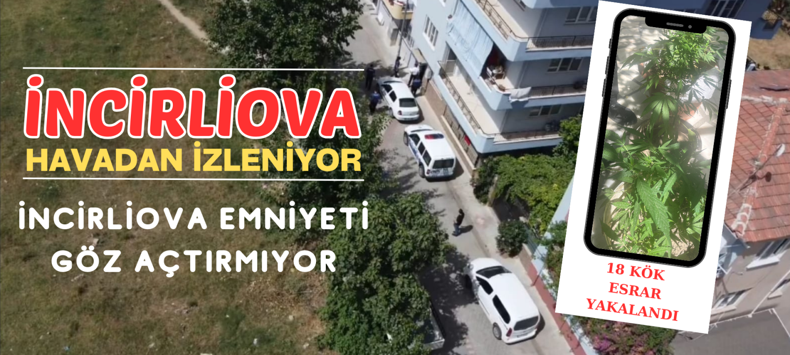 İNCİRLİOVA EMNİYETİ İLÇEYİ HAVADAN İZLİYOR