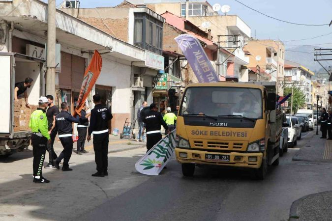 Söke'de Kaldırım İşgalleri Temizlendi: Zabıta ve Emniyet Ekipleri Ortak Uygulama Düzenledi
