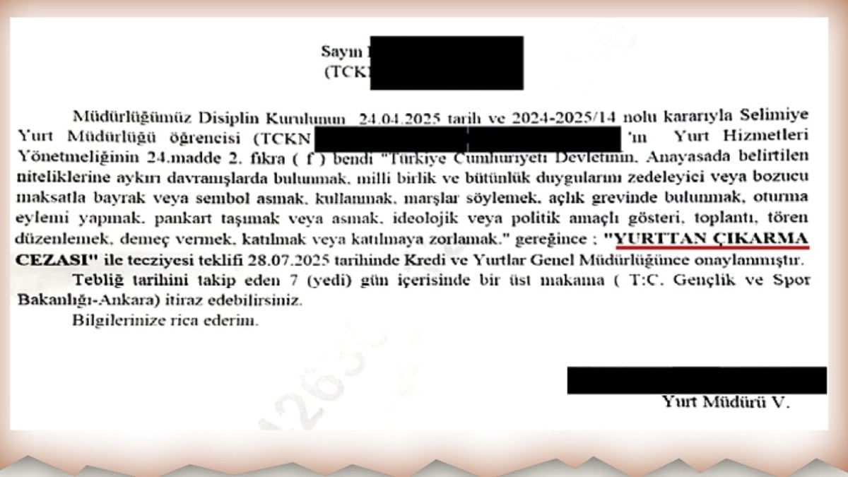 İmamoğlu eylemine katıldı yurttan atıldı
